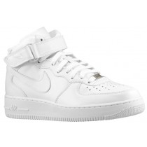 Nike Air Force 1 Mid Hommes baskets Tout blanc/blanc ECM335