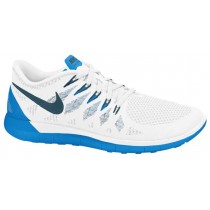 Nike Free 5.0 Hommes chaussures de sport blanc/bleu clair VZZ696