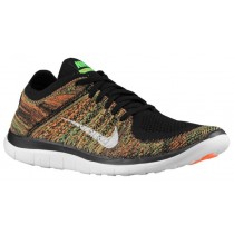 Nike Free 4.0 Flyknit Hommes baskets noir/vert clair XRM096