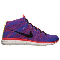 Nike Free Flyknit Chukka Hommes sneakers rouge/bleu TIM487
