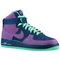 Nike Air Force 1 High NubuckHommes chaussures bleu marin/bordeaux YVR201