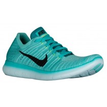 Nike Free RN Flyknit Femmes chaussures de course vert clair/noir QHN686