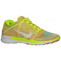 Nike Free TR 5 Flyknit Femmes baskets vert clair/Orange KOH962