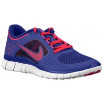 Nike Free Run + 3 Femmes chaussures de course bleu marin/rose VVL596