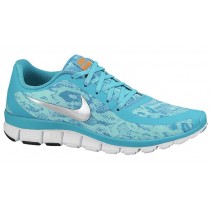 Nike Free 5.0 V4 Femmes chaussures bleu clair/argenté MXS144