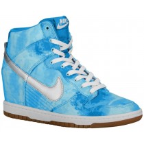 Nike Dunk Sky Hi Femmes baskets bleu clair/argenté URS907