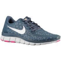 Nike Free 5.0 V4 Femmes chaussures de sport bleu marin/Orange KLB963
