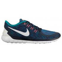 Nike Free 5.0 2015 Femmes chaussures de course bleu marin/blanc WBW945
