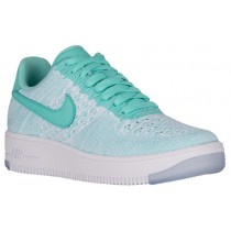 Nike Air Force 1 Low Flyknit Femmes baskets vert clair/blanc UMJ467