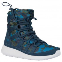 Nike Roshe One Hi Print Winterized SneakerbootFemmes chaussures bleu marin/vert foncé UQS339