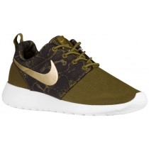 Nike Roshe One Print Femmes chaussures de sport olive verte/or OFQ619