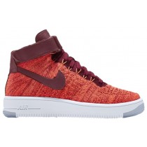 Nike Air Force 1 Hi Flyknit Femmes baskets Orange/bordeaux DHU267