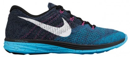 Nike Flyknit Lunar 3 Femmes chaussures de course bleu marin/bleu clair CAM837
