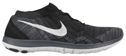 Nike Free 3.0 Flyknit Femmes chaussures de course noir/blanc TIK030