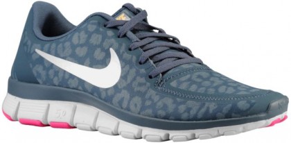 Nike Free 5.0 V4 Femmes chaussures de sport bleu marin/Orange KLB963