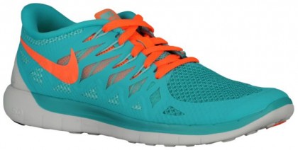 Nike Free 5.0 2014 Femmes chaussures de sport bleu clair/Orange ZHM353