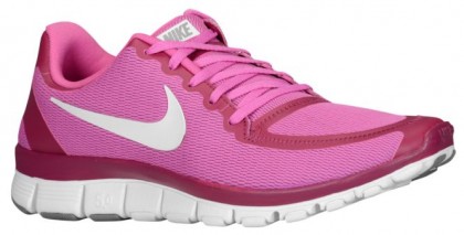 Nike Free 5.0 V4 Femmes chaussures de course rose/blanc JYC185