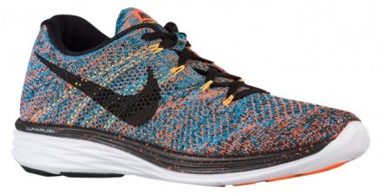 Nike Flyknit Lunar 3 Hommes baskets Orange/bleu clair SMK609