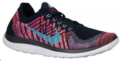 Nike Free 4.0 Flyknit Femmes chaussures bleu marin/violet NEY388