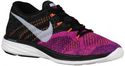 Nike Flyknit Lunar 3 Femmes chaussures de course noir/blanc BRD412
