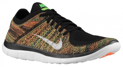 Nike Free 4.0 Flyknit Hommes baskets noir/vert clair XRM096