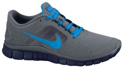 Nike Free Run + 3 Femmes chaussures de sport gris/bleu clair SFU680