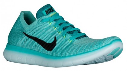 Nike Free RN Flyknit Femmes chaussures de course vert clair/noir QHN686