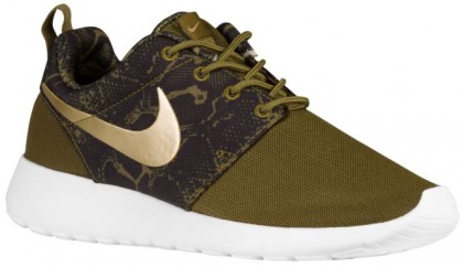 Nike Roshe One Print Femmes chaussures de sport olive verte/or OFQ619