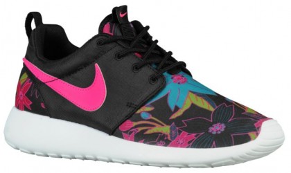 Nike Roshe One Print Premium Femmes baskets noir/rose XON609