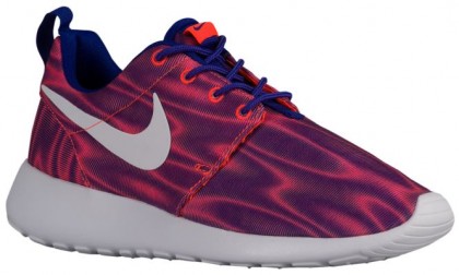 Nike Roshe One Print Premium Femmes chaussures de sport Orange/bleu QEI533