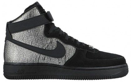 Nike Air Force 1 High Premium Femmes chaussures argenté/noir AGN625