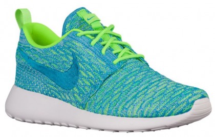Nike Roshe One Flyknit Femmes baskets vert clair/bleu clair LZB816