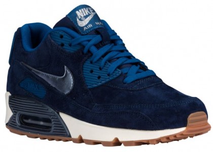 Nike Air Max 90 Femmes chaussures de course bleu marin/bleu ZMF257