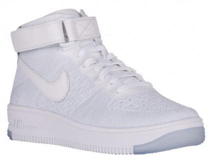 Nike Air Force 1 Hi Flyknit Femmes baskets blanc/gris OOM247
