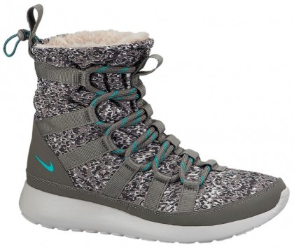 Nike Roshe One Hi Sneakerboot Femmes chaussures de course gris/bleu clair EPP210