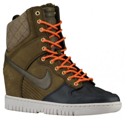 Nike Dunk Sky Hi Sneaker Boot Femmes chaussures de course vert foncé/noir FSY779